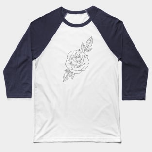 Rose Line Art Baseball T-Shirt